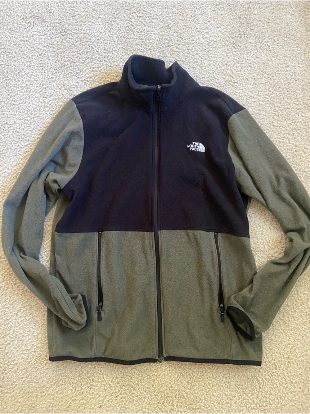The North Face Men's black and Olive green full zip Performance Jacket